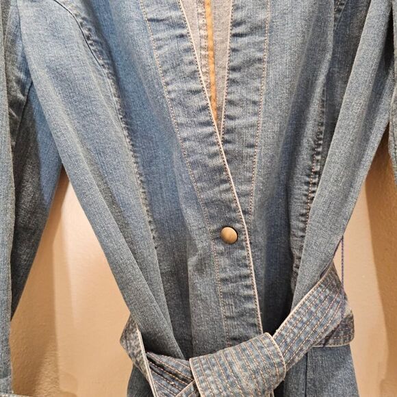 Classiques Entier Vintage Belted Jean Jacket Shirt Size 10 - Picture 3 of 7